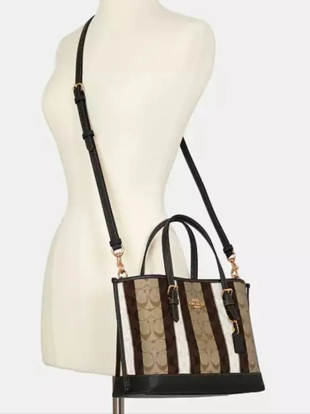 Coach Mollie Tote Bag 25 In Signature Jacquard With Stripes